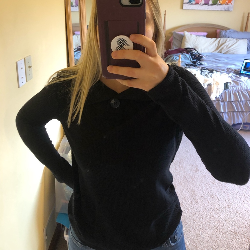 Free people button neck top